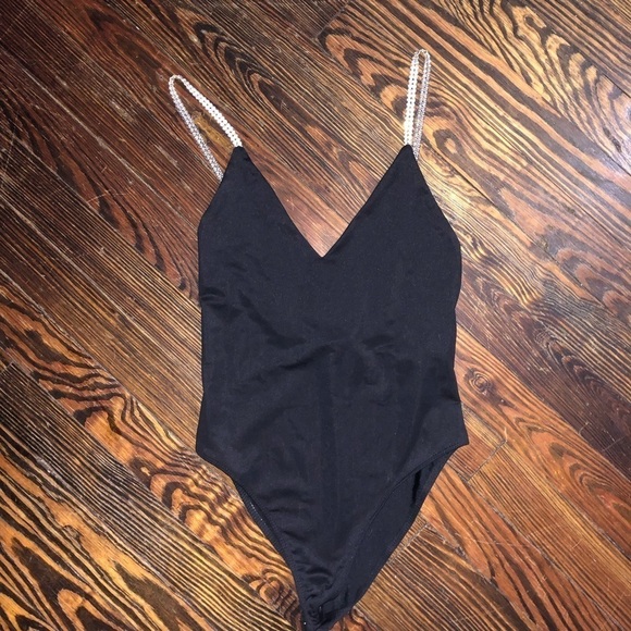 FOREVER 21 rhinestone strap bodysuit - Picture 2 of 5
